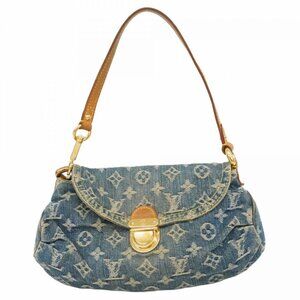 Louis Vuitton Handbag Monogram Denim Mini Pleaty Blue
